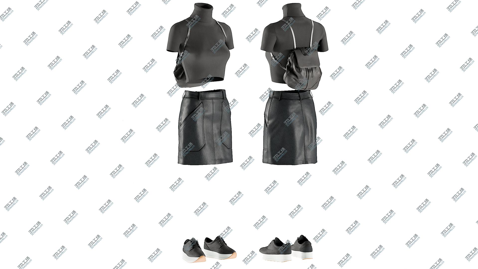 images/goods_img/20210319/Women's Skirt, TShirt, Sneakers and Backpack 3D model/3.jpg